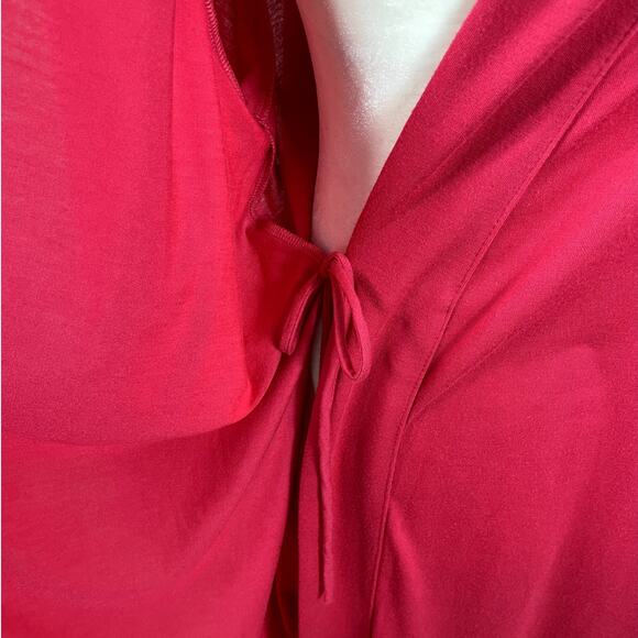 Natori Long Belted Robe Inner Tie Classic Feminine Lounge Cranberry Size Large - Picture 8 of 12